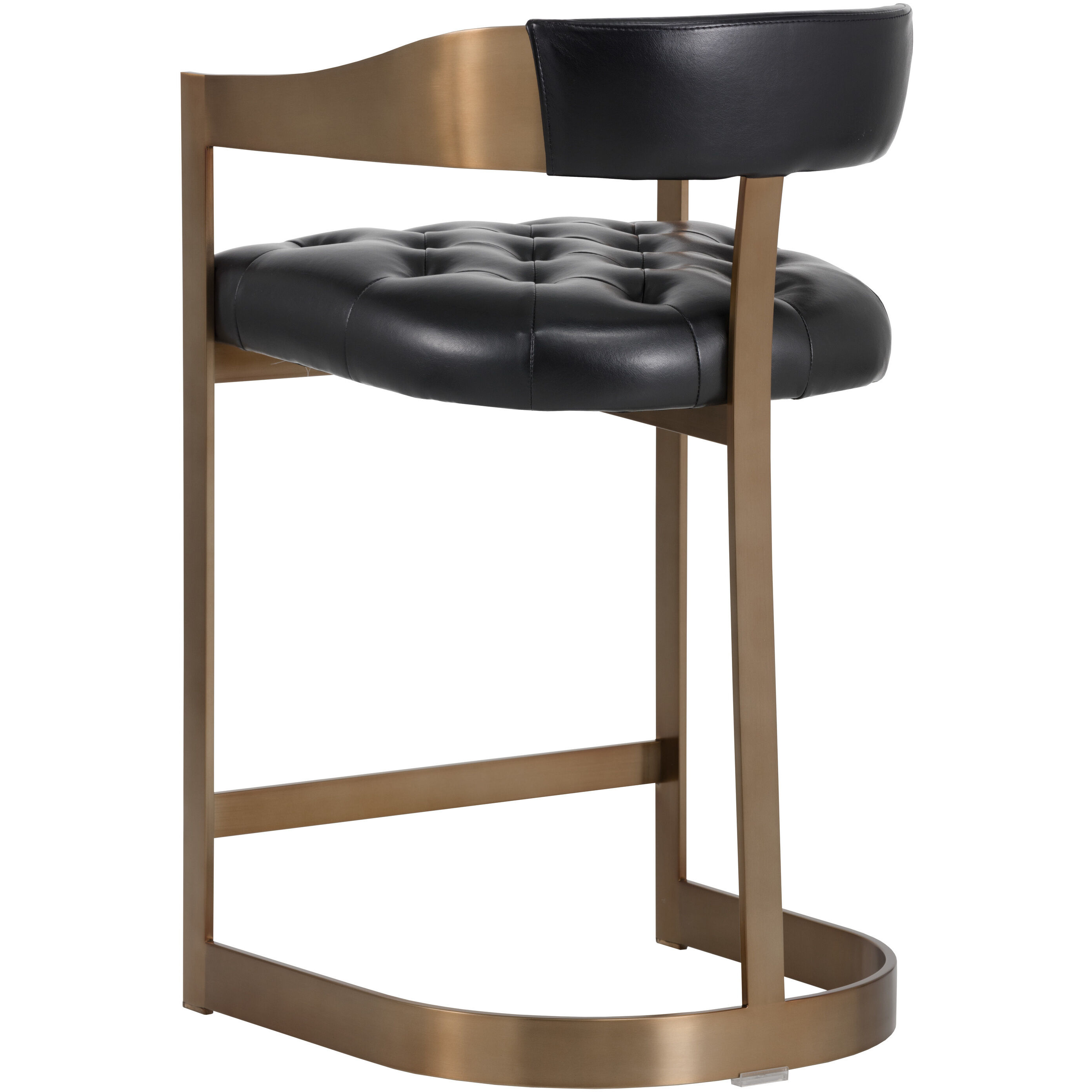 Beaumont 35.25 inch Antique Brass / Cantina Black Counter Stool